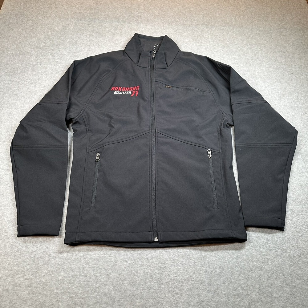 Arkansas 1871 Ouray Sportswear Softshell Jacket Mens L Black Zip Pockets NWT